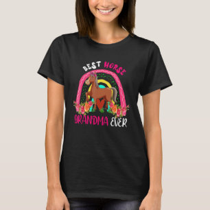 Camiseta Melhor Avó de Cavalo de Todos os Tempos Laço de Ca