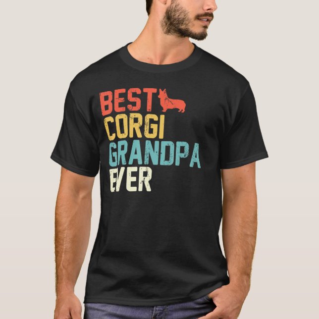 Camiseta Melhor Avô De Corgi Nunca Retro Avô (Frente)
