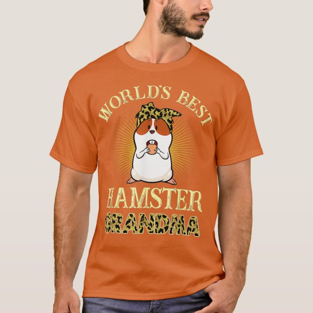 Camiseta Melhor Avó de Hamster Leopard (Frente)
