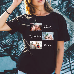 Camiseta Melhor Avó de Todos Colagem Personalizada de 3 Fot