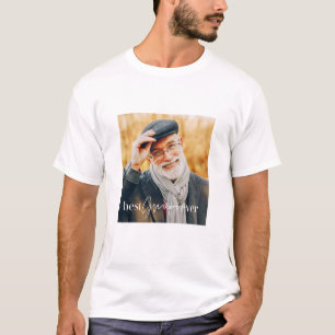 Camiseta Melhor Avô de Todos Foto Moderna Simples e Elegant