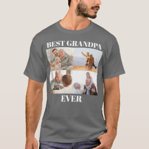 Camiseta Melhor Avô de Todos os Tempos 4 Colagem de Fotos C