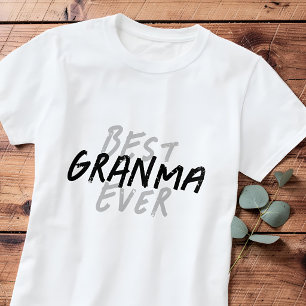 Camiseta Melhor Avó de Todos os Tempos Moderno Grunge Preto