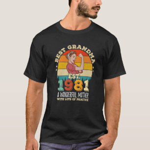 Camiseta Melhor Avó Desde 1981 Avó A Maravilhosa Mo