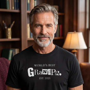 Camiseta Melhor Avô do Mundo Ano de Fundação Dito Divertido