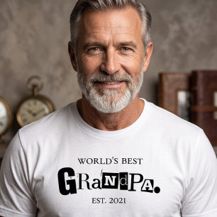 Camiseta Melhor Avô do Mundo Ano de Fundação Dito Divertido