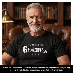 Camiseta Melhor Avô do Mundo Ano de Fundação Dito Divertido