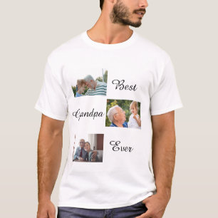 Camiseta Melhor Avô do Mundo Dia dos Pais 3 Colagem de Foto