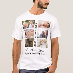 Camiseta Melhor Avô do Mundo Fotos Personalizadas Nome dos
