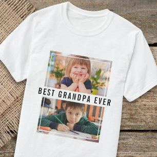 Camiseta Melhor Avô do Mundo Neto 2 Colagem de Fotos