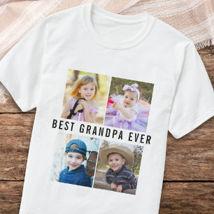Camiseta Melhor Avô do Mundo Neto 4 Colagem de Fotos  