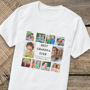 Camiseta Melhor Avô do Mundo Netos 10 Colagem de Fotos
