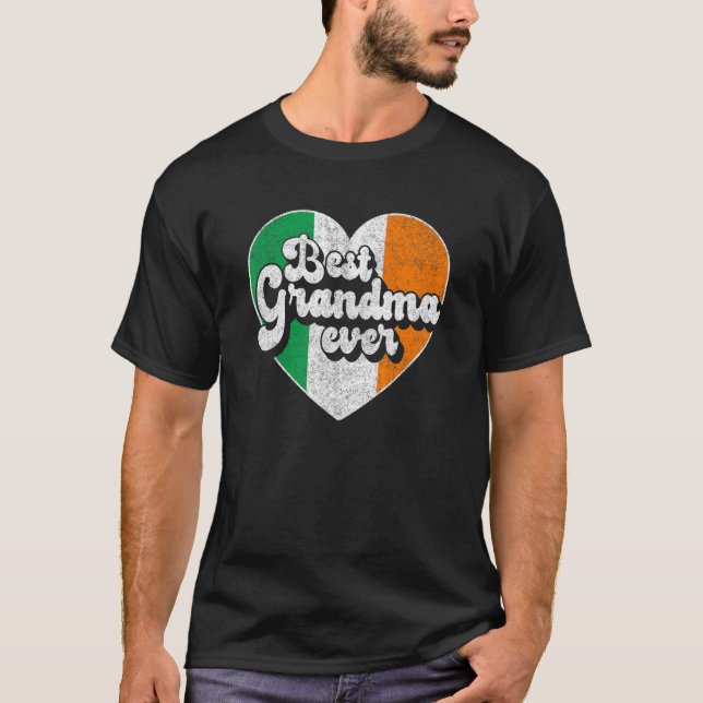 Camiseta Melhor Avó Ever Irlanda Bandeira Avó Irlandesa (Frente)