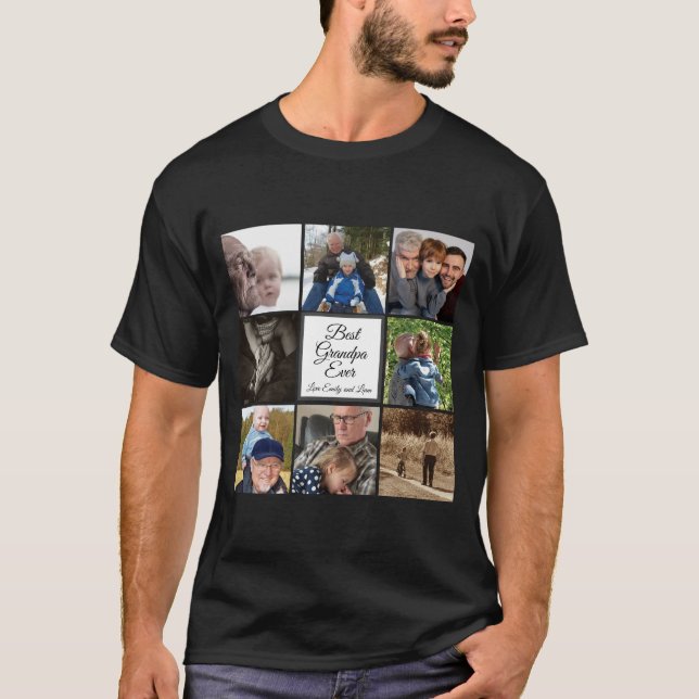 Camiseta Melhor avô já fotografou texto personalizado de co (Frente)