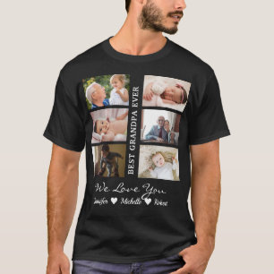 Camiseta Melhor Avô já Personalizado Fotografias Nome par