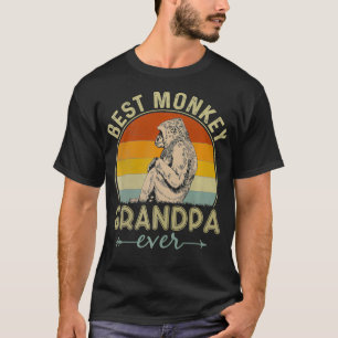 Camiseta Melhor Avô Macaco Alguma Vez Retro Monkey Graphica
