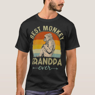 Camiseta Melhor Avô Macaco Alguma Vez Retro Monkey Graphica