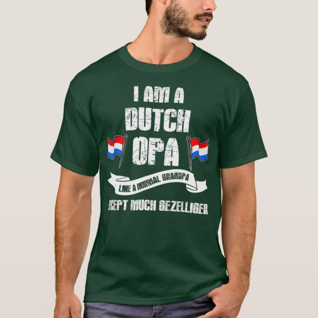 Camiseta Melhor Avô Neerlandês Opa Gezelliger Engraçado (Frente)