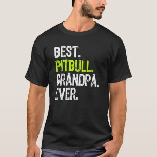 Camiseta Melhor Avô Pitbull de Todos os Tempos Amante de Ca