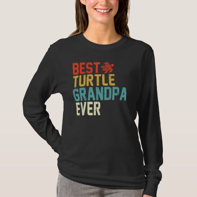 Camiseta Melhor Avô TURTLE Alguma Vez Retro Avô (Frente)