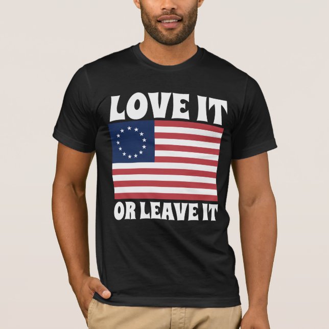CAMISETA MELHOR BANDEIRA ROSS AMA-O OU DEIXA-O CAMADA T (Frente)