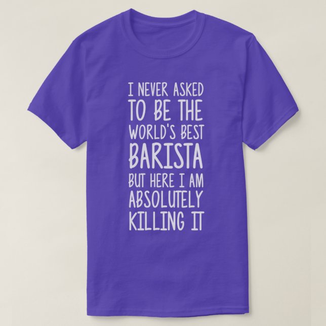 Camiseta Melhor Barista do Mundo 27s 1 (Frente do Design)