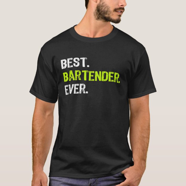 Camiseta Melhor BARTENDER Prêmio de Presente Engraçado (Frente)
