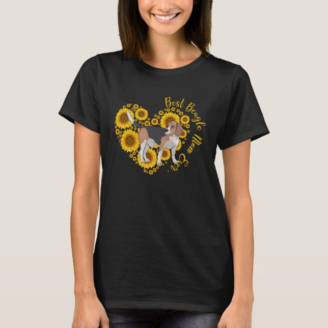 Camiseta Melhor Beagle Mãe Girassol Dia das Mães (Frente)