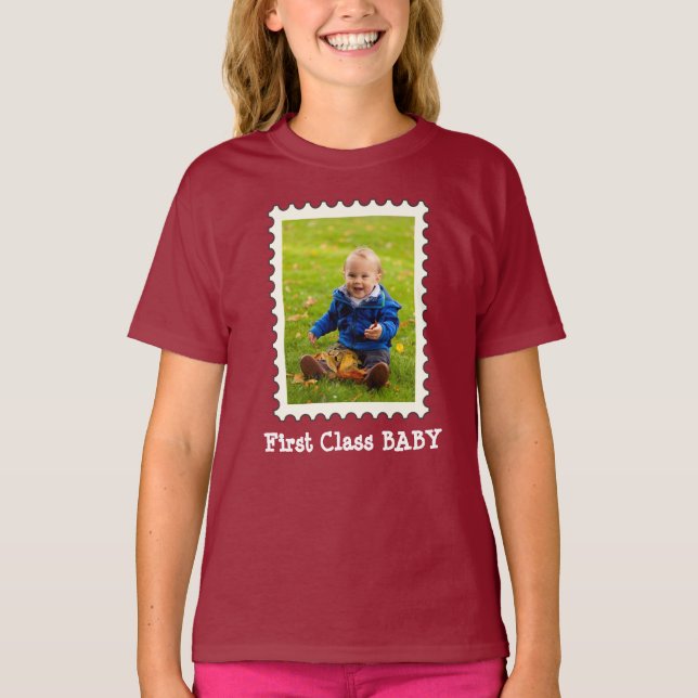 Camiseta Melhor Bebê de primeira classe Foto já personaliza (Frente)