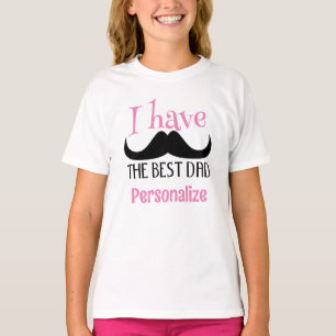 Camiseta Melhor bigode do papai dia dos pais texto rosa per