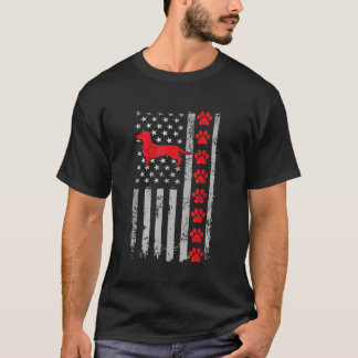 Camiseta Melhor Bombeiro Dachshund Mãe Pai De Bandeira Dos
