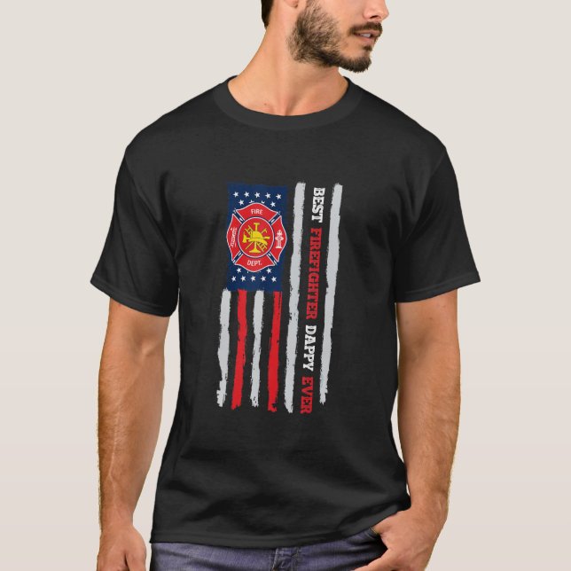 Camiseta Melhor Bombeiro Masculino Dappy Sempre Bandeira do (Frente)