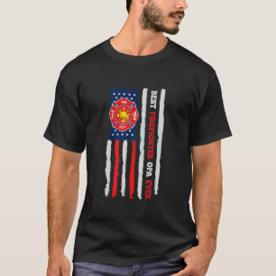 Camiseta Melhor Bombeiro Opa de Todos os Tempos Bandeira do