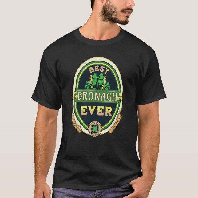 Camiseta Melhor Bronagh Já Nome Pessoal Irlandês Retro Beer (Frente)