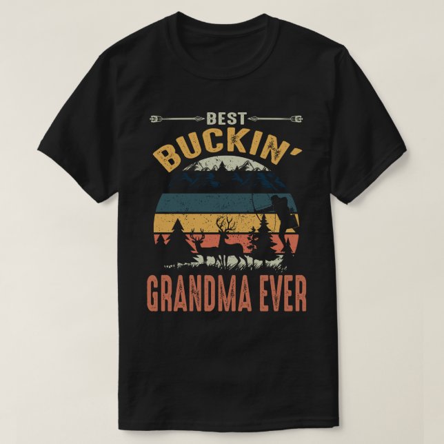 Camiseta Melhor Buckin' GRANDMA EVER Vintahe Dia de os pais (Frente do Design)
