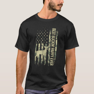 Camiseta Melhor Buckin Pappy Ever Camouflage American Flag