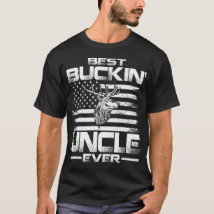 Camiseta Melhor Buckin' Tio Ever USA Flag Deer Hunting