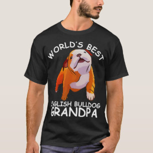 Camiseta Melhor Bulldog Inglês Vovô Engraçado Cachorro Amor