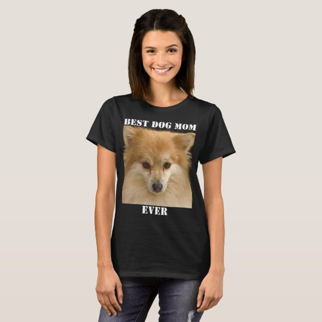 Camiseta Melhor Cachorro Mãe Alguma Vez Foto Divertida Fofo (Frente Completa)
