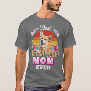 Camiseta Melhor Cachorro Mãe Alguma Vez Welsh Corgi Retro F