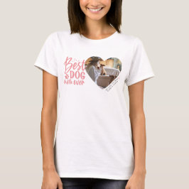 Camiseta Melhor Cachorro Mãe Nome Pet Foto Rosa T-Shirt