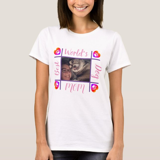 Camiseta Melhor Cachorro Mãe Personalizada Foto de Pet Fofo (Frente)