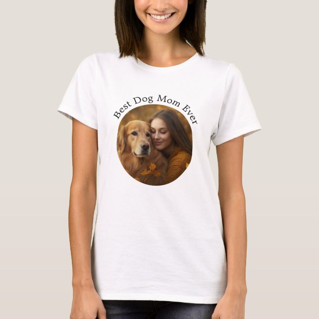 Camiseta Melhor Cachorro Mãe Personalizada Foto de Pet Pers (Frente)