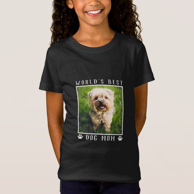 Camiseta Melhor Cachorro Mãe Pet Foto Impressões de Pata do (Frente)