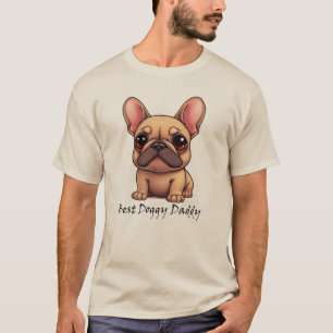 Camiseta Melhor Cachorro Papai Bulldog Francês Pet Cão Anim