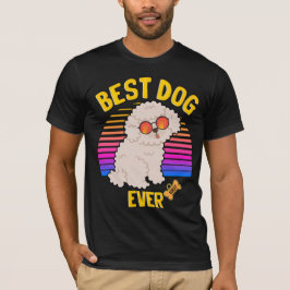 Camiseta Melhor Cachorro Poodle de Todos os Tempos Retrô