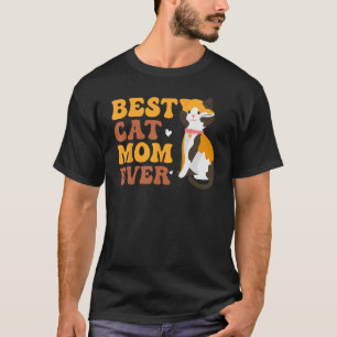 Camiseta Melhor Calico Cat Mãe Groovy Calico Mãe Gatinho Pa