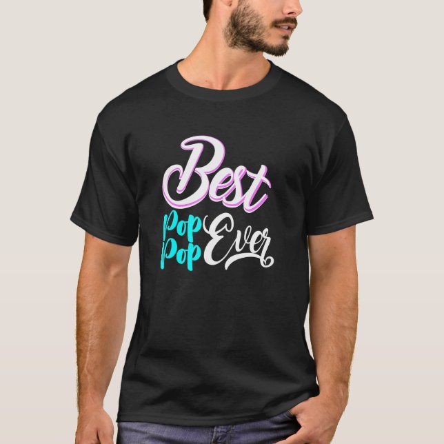Camiseta Melhor Caligrafia de tendências do Pop de Pop (Frente)