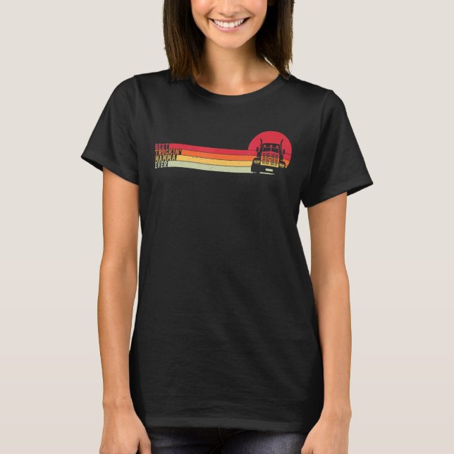 Camiseta Melhor Caminhão Mamãe Alguma Vez Mãe Retro Caminho (Frente)