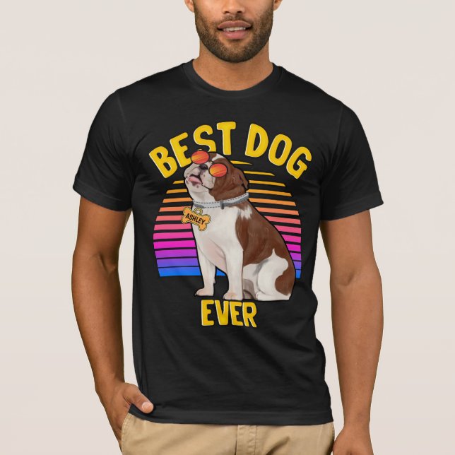 Camiseta Melhor Cão-Bulldog Inglês Alguma Vez Trazendo Cami (Frente)
